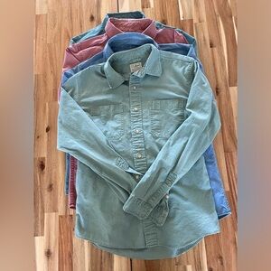 (4) Men’s small sun washed canvas canvas shirts, slightly fitted LOT